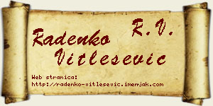 Radenko Vitlešević vizit kartica
